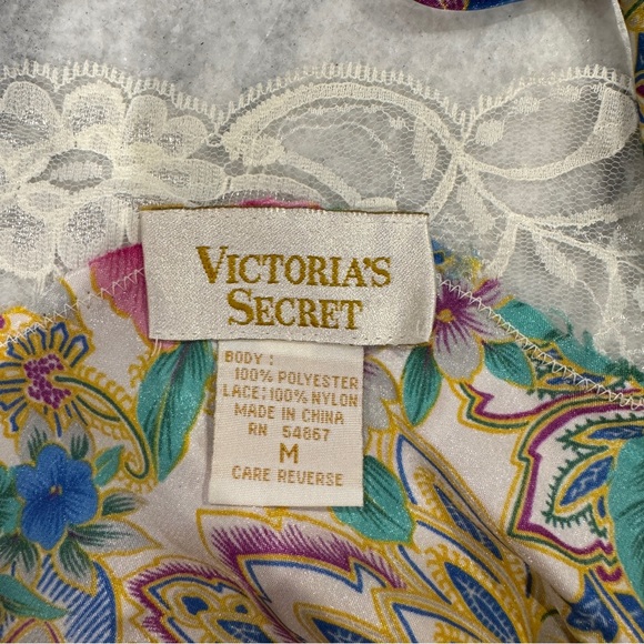 Vintage Y2K Victoria’s Secret Floral Lace Trim‎ Camisole Top Gold Label Romantic - Picture 3 of 9